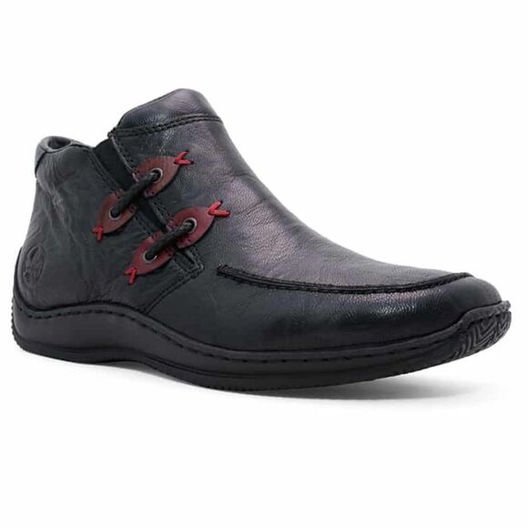 RIEKER Women’s Black Ankle Boots Outdoor Casual Zip Shoes Size 8.5 9 US 40 EU - Picture 1 of 17